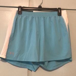 Light blue Under Armour running shorts